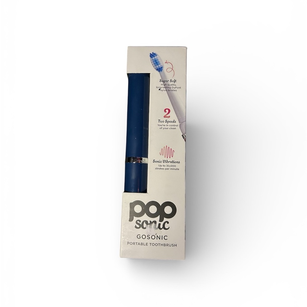 4/$20 PopSonic GoSonic Portable Sonic Toothbrush - Blue. BNWT